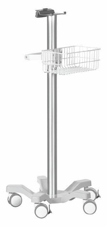 Movable Hospital ABS Patient Monitor Trolley with Basket